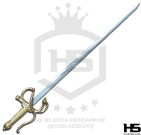 37" Gold Rapier Sword of Wednesday in Just $88 (Spring Steel & D2 Steel versions are Available) from Wednesday Addams-Rapier Swords