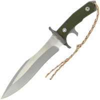 15" Rambo Last Blood Bowie Heart Stopper Knife (Spring Steel, D2 Steel are also available) with Sheath-Camping & Hunting Machete