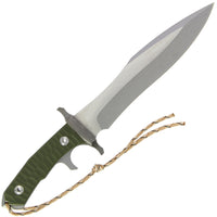 15" Rambo Last Blood Bowie Heart Stopper Knife (Spring Steel, D2 Steel are also available) with Sheath-Camping & Hunting Machete