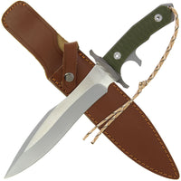 15" Rambo Last Blood Bowie Heart Stopper Knife (Spring Steel, D2 Steel are also available) with Sheath-Camping & Hunting Machete