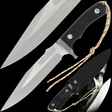 14" Rambo Last Blood Bowie Knife (Spring Steel, D2 Steel are also available) with Sheath-Camping & Hunting Machete