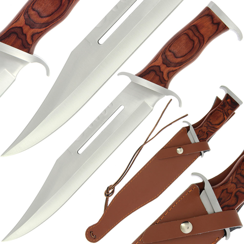 17" Rambo First Blood III Bowie Knife (Spring Steel, D2 Steel are also available) with Sheath-Camping & Hunting Machete