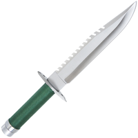 15" Rambo First Blood I Bowie Knife (Spring Steel, D2 Steel are also available) with Sheath-Camping & Hunting Machete