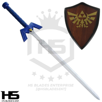 40" Blue Link Master Sword (Spring Steel & D2 Steel Battle Ready Version are available) with Plaque & Scabbard from The Legend of Zelda-Blue Type I