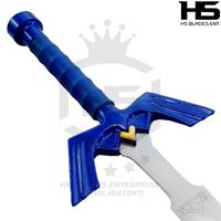 40" Blue Link Master Sword (Spring Steel & D2 Steel Battle Ready Version are available) with Plaque & Scabbard from The Legend of Zelda-Blue Type I