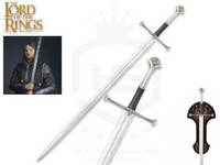 45" Anduril Narsil Sword in Just $88 (Battleready Spring Steel & D2 Steel Available) of King Aragorn II Elessar from Lord of The Rings w/ Plaque
