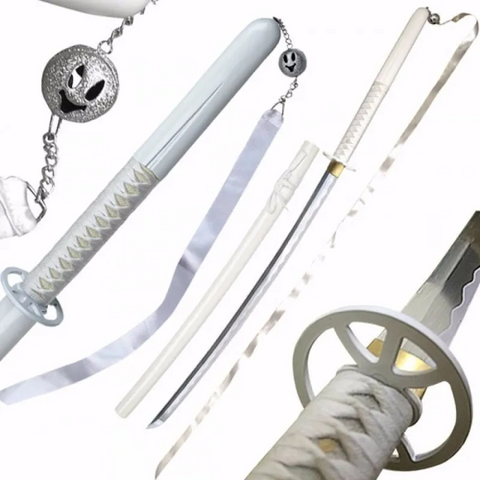 Sode no Shirayuki Rukia Kuchiki Katana in $77 (Japanese Steel Available) Zanpakuto Spirit from the Bleach-Gold | Bleach Katana | Rukia Katana