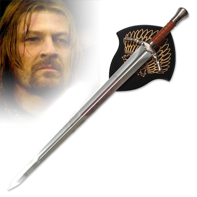 38" Silver Plated Boromir Sword in Just $77 (Battleready Spring Steel & D2 Steel versions are Available) from Lord of The Rings with Plaque