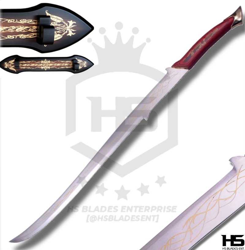 38" Hadhafang Sword of Arwen in Just $88 (Battleready Spring Steel & D2 Steel versions are Available) The Queen of Middle Earth from Lord of The Rings-Red
