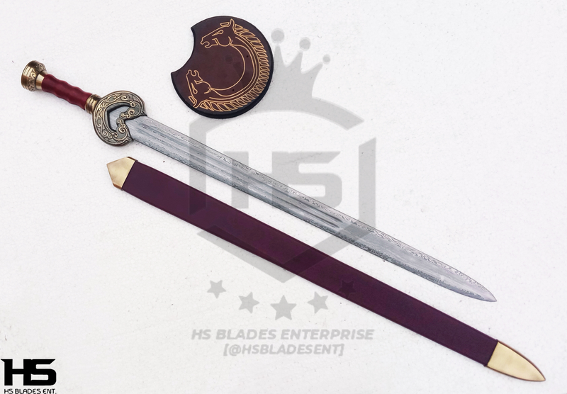 39" Damascus Herugrim Sword of Theoden King (Full Tang, BR) from Lord of The Rings Swords with Scabbard-LOTR Swords