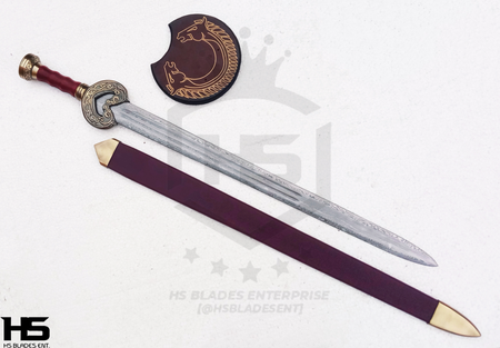 Full Tang Damascus Herugrim Sword of King Theoden with Plaque & Scabbard from Lord of The Rings