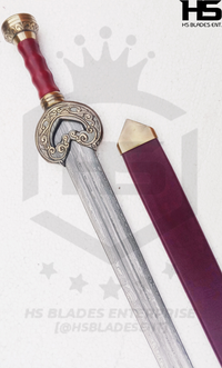 39" Damascus Herugrim Sword of Theoden King (Full Tang, BR) from Lord of The Rings Swords with Scabbard-LOTR Swords