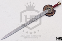 39" Damascus Herugrim Sword of Theoden King (Full Tang, BR) from Lord of The Rings Swords with Scabbard-LOTR Swords