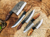 La Joel: Set of 5 Chef Knives (Spring Steel, D2 Steel are also available) with Sheath-Kitchen Knives
