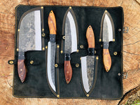 La Joel: Set of 5 Chef Knives (Spring Steel, D2 Steel are also available) with Sheath-Kitchen Knives