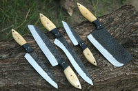 The Ramsay: Set of 5 Chef Knives (Spring Steel, D2 Steel are also available) with Sheath-Kitchen Knives