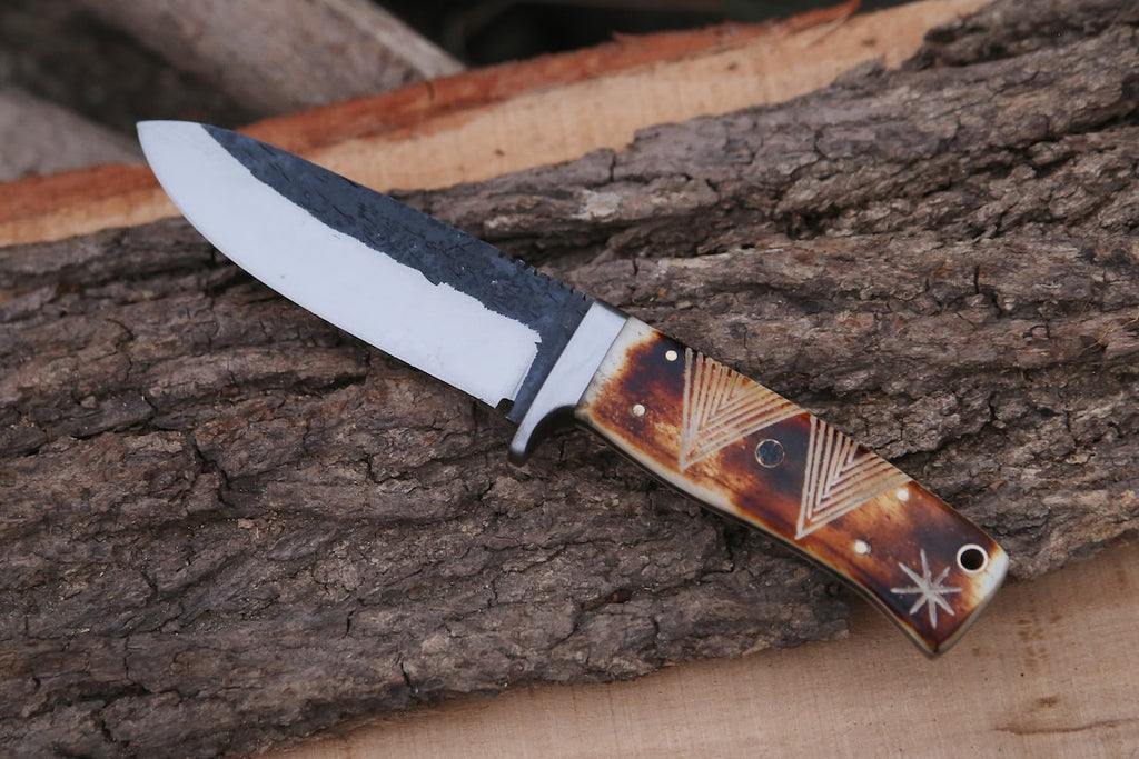 Raberry Skinning Knife with Sheath (Spring Steel, D2 Steel are also av ...