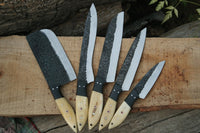DeGordon: Set of 5 Chef Knives (Spring Steel, D2 Steel are also available) with Sheath-Kitchen Knives