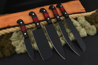 De Bourdain: Set of 5 Chef Knives (Spring Steel, D2 Steel are also available) with Sheath-Kitchen Knives