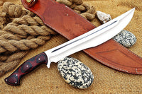 16" Droptop Bowie Knife in $59 (Spring Steel, D2 Steel are also available) with Sheath-Hunting Knife