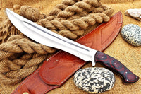 16" Droptop Bowie Knife in $59 (Spring Steel, D2 Steel are also available) with Sheath-Hunting Knife