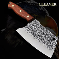 The Katz: Cleaver Knife with Sheath (Spring Steel, D2 Steel are also available)-Butcher Knife & Kitchen Knife