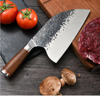 The Marcus: Cleaver Knife with Sheath (Spring Steel, D2 Steel are also available)-Butcher Knife & Kitchen Knife