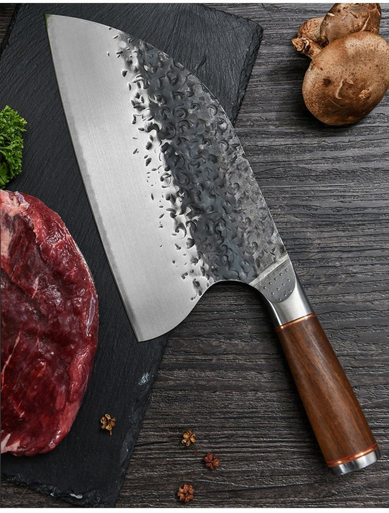 The Marcus: Cleaver Knife with Sheath (Spring Steel, D2 Steel are also ...