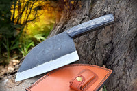 The Tartar: Cleaver Knife with Sheath (Spring Steel, D2 Steel are also available)-Butcher Knife & Kitchen Knife