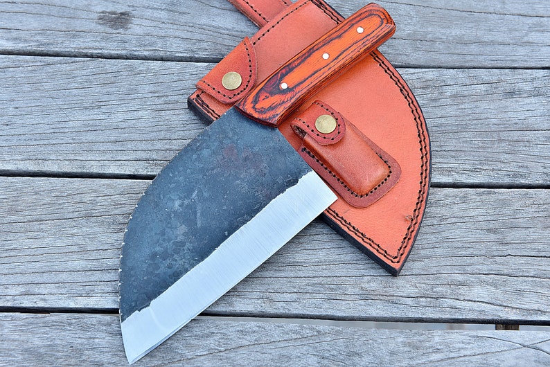 The Cordor: Cleaver Knife with Sheath (Spring Steel, D2 Steel are