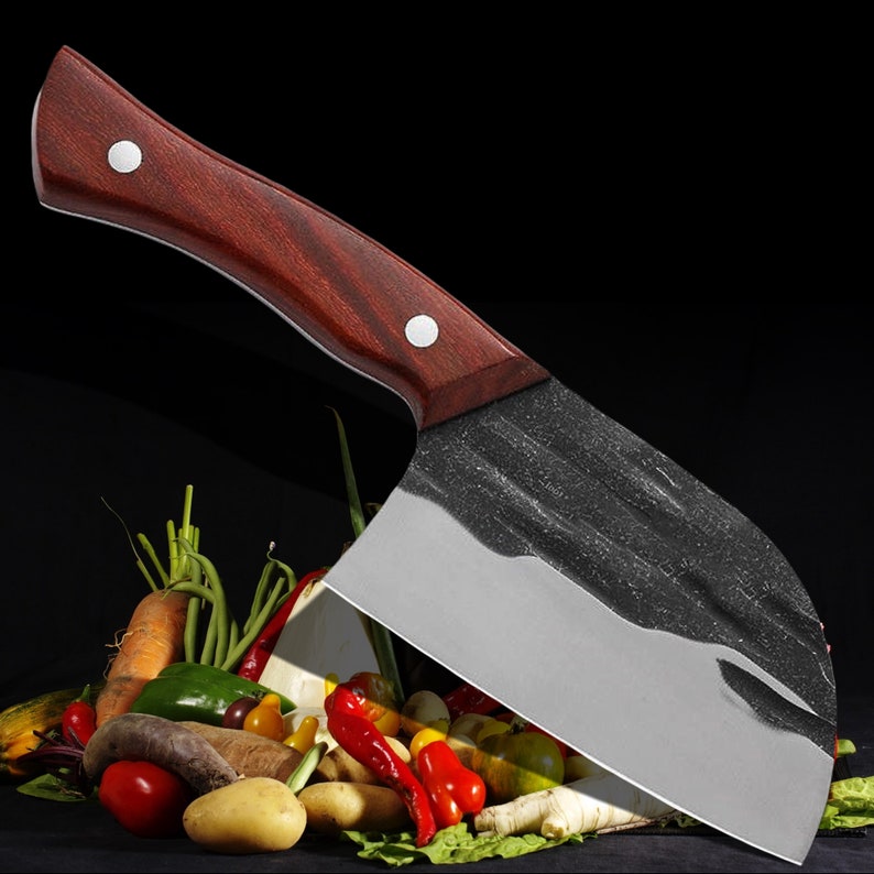The Minmeat: Cleaver Knife with Sheath (Spring Steel, D2 Steel are also available)-Butcher Knife & Kitchen Knife