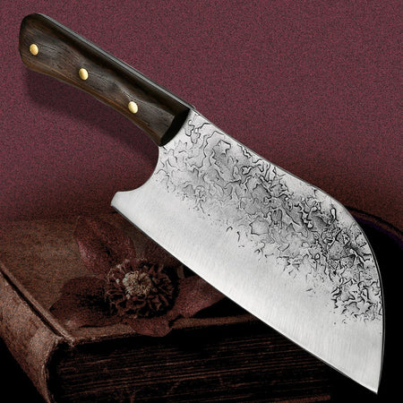 The Cecchini: Cleaver Knife with Sheath (Spring Steel, D2 Steel are also available)-Butcher Knife & Kitchen Knife