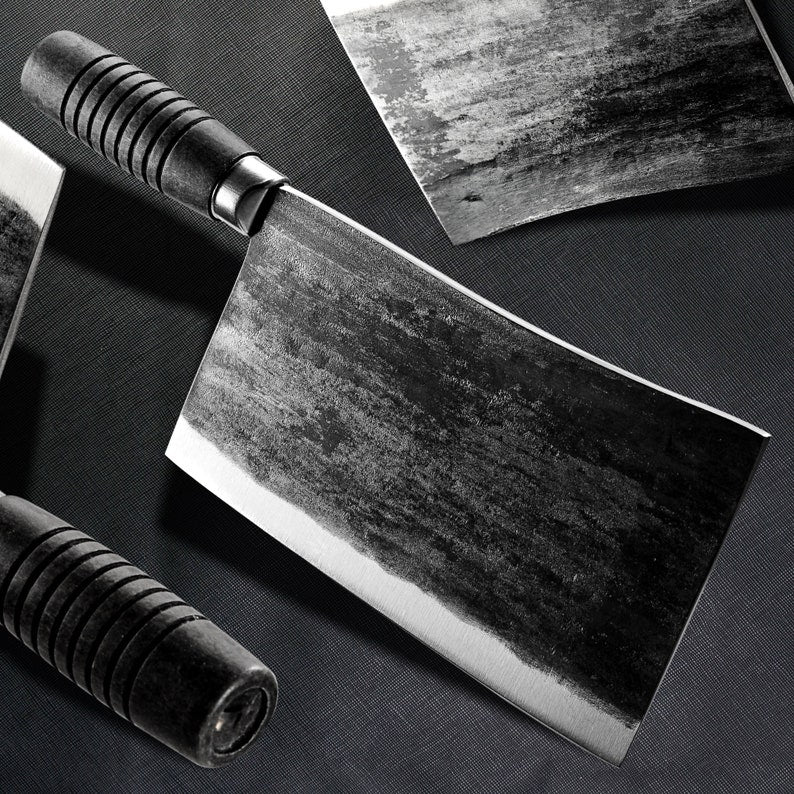 The Antica: Cleaver Knife with Sheath (Spring Steel, D2 Steel are also available)-Butcher Knife & Kitchen Knife