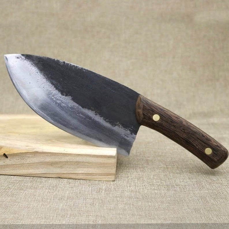 The Paterson: Cleaver Knife with Sheath (Spring Steel, D2 Steel are also available)-Butcher Knife & Kitchen Knife