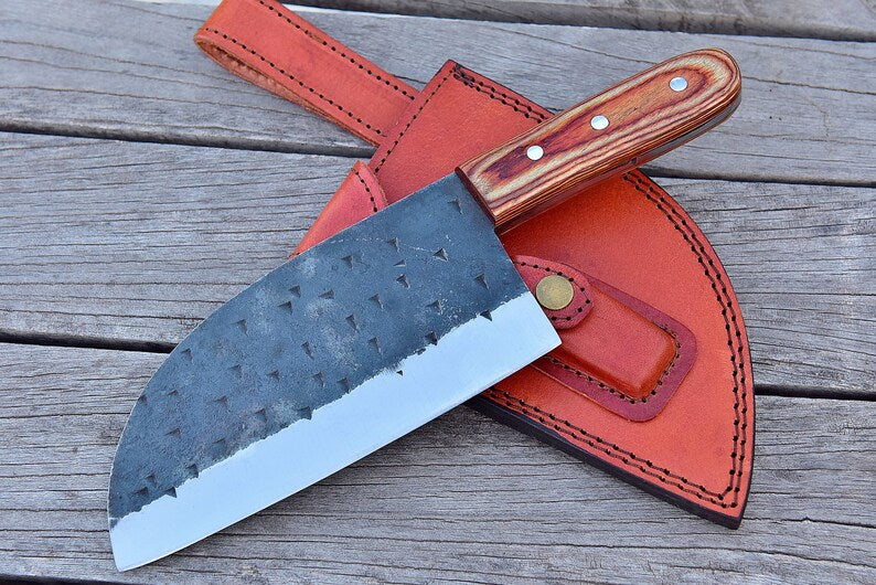 The Scorer: Cleaver Knife with Sheath (Spring Steel, D2 Steel are also available)-Butcher Knife & Kitchen Knife