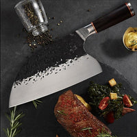 The Marcus: Cleaver Knife with Sheath (Spring Steel, D2 Steel are also available)-Butcher Knife & Kitchen Knife