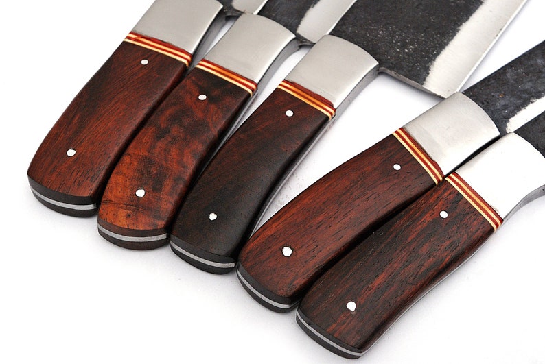 The Ramsay: Set of 5 Chef Knives with Sheath (Spring Steel, D2 Steel are  also available)-Kitchen Knives – HS Blades Enterprise