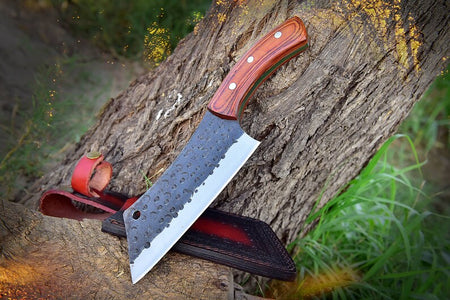 The Mitz: Cleaver Knife with Sheath (Spring Steel, D2 Steel are also available)-Butcher Knife & Kitchen Knife