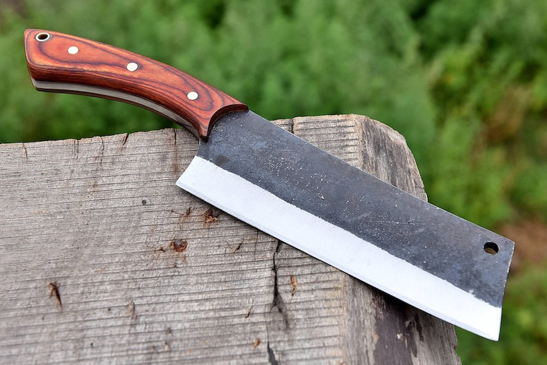 The Swealers: Cleaver Knife with Sheath (Spring Steel, D2 Steel are al – HS  Blades Enterprise