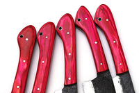The Fontane: Set of 5 Chef Knives (Spring Steel, D2 Steel are also available) with Sheath-Kitchen Knives