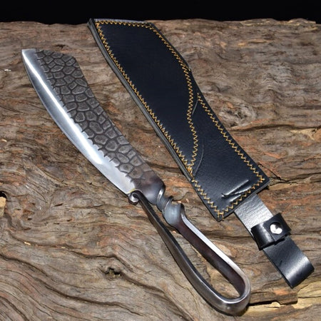 The Rotina: Cleaver Knife with Sheath (Spring Steel, D2 Steel are also available)-Butcher Knife & Kitchen Knife