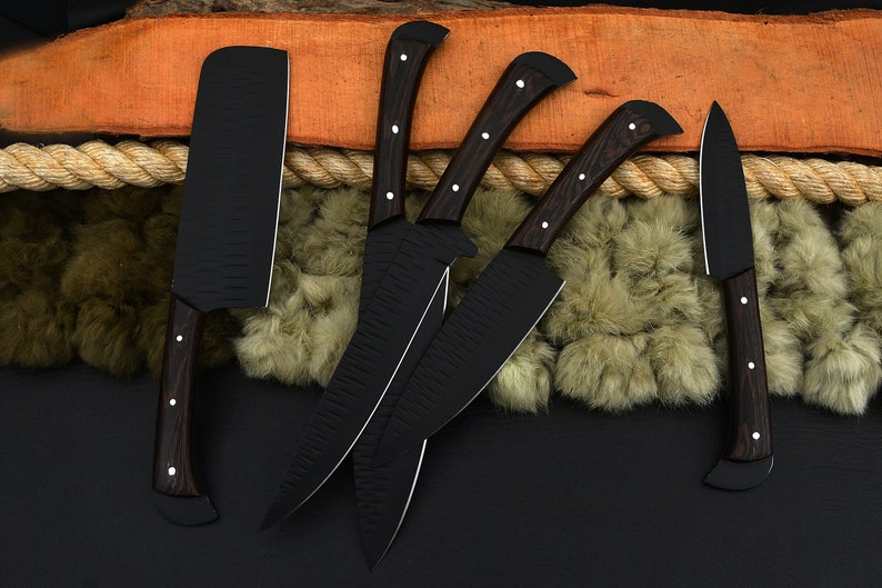 The Heston: Set of 5 Chef Knives (Spring Steel, D2 Steel are also available) with Sheath-Kitchen Knives