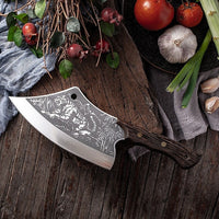 The Toragem: Cleaver Knife with Sheath (Spring Steel, D2 Steel are also available)-Butcher Knife & Kitchen Knife