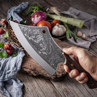 The Toragem: Cleaver Knife with Sheath (Spring Steel, D2 Steel are also available)-Butcher Knife & Kitchen Knife