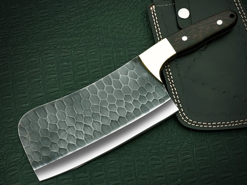 The Mariscos: Cleaver Knife with Sheath (Spring Steel, D2 Steel are also available)-Butcher Knife & Kitchen Knife