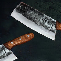The Dario: Cleaver Knife with Sheath (Spring Steel, D2 Steel are also available)-Butcher Knife & Kitchen Knife