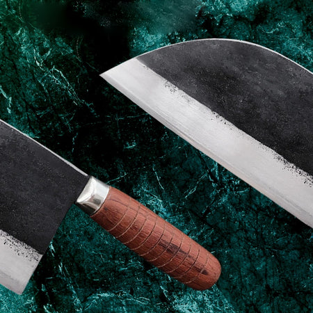 The Lexington: Cleaver Knife with Sheath (Spring Steel, D2 Steel are also available)-Butcher Knife & Kitchen Knife