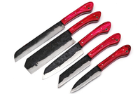 The Fontane: Set of 5 Chef Knives (Spring Steel, D2 Steel are also available) with Sheath-Kitchen Knives