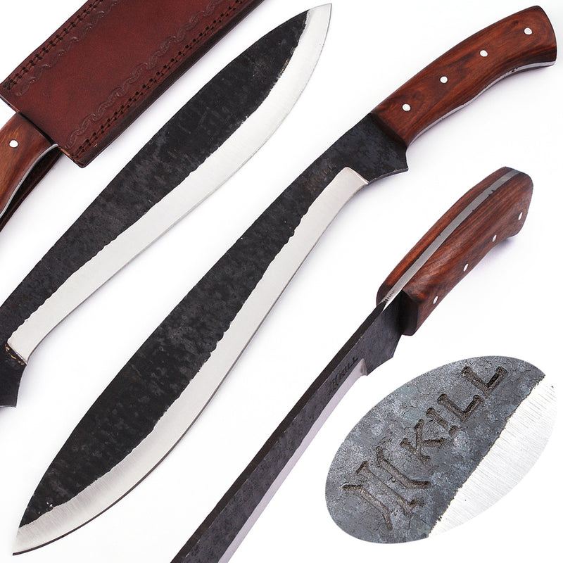 20" Clip Point Bushcraft & Camping Machete (D2 Steel, Spring Steel are available) with Custom Blade Material Variations-Bushcraft Machete