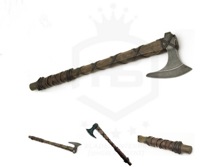 25" Axe of Ragnar Lothbrok from The Vikings in Just $79 (Damascus & Carbon Steel Functional Versions are also available) with Plaque & Sheath)